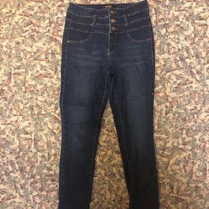 Navy blue high waisted skinny jeans